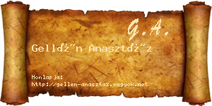Gellén Anasztáz névjegykártya